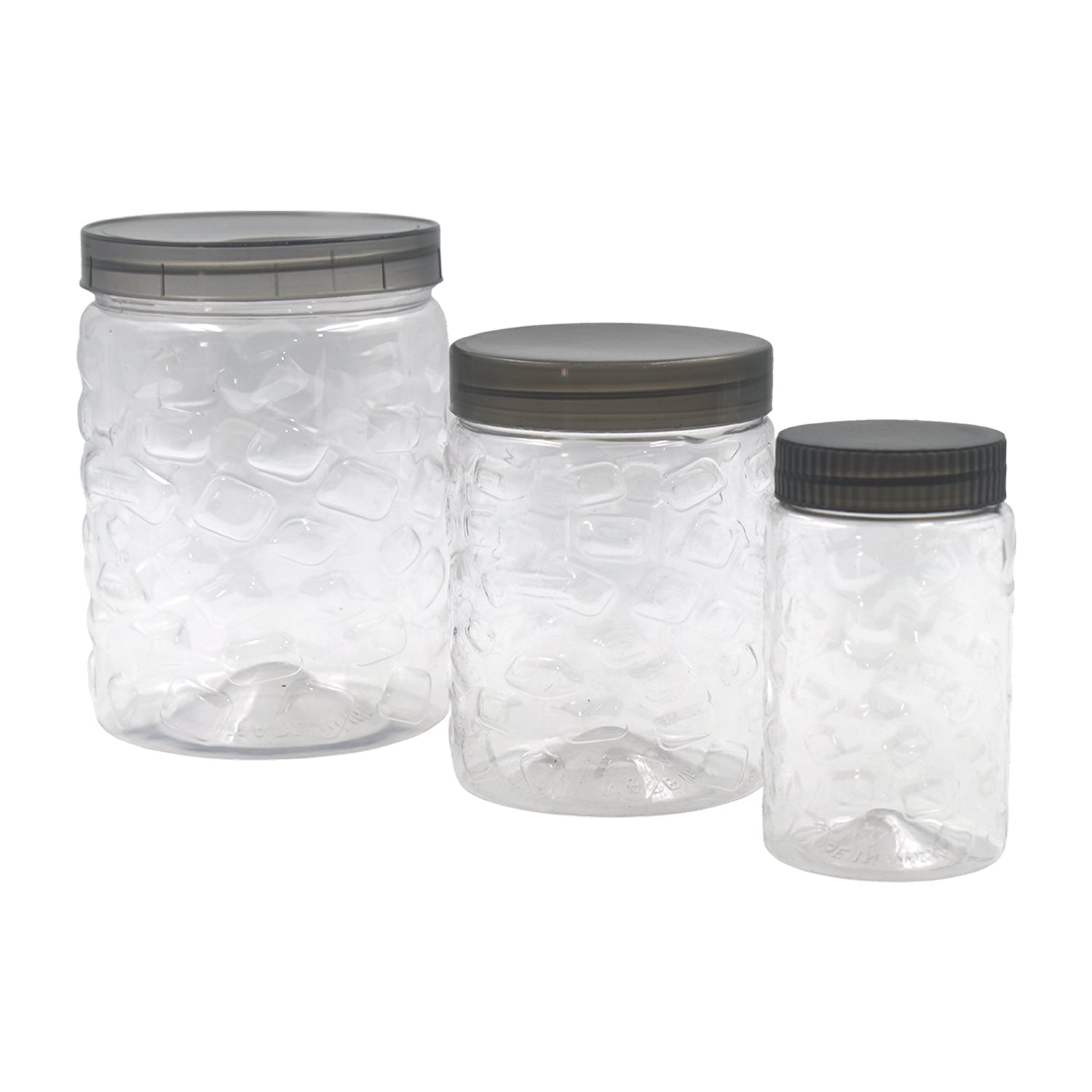 0598 3pcs Stone Jars Set (Big 1200ml, Medium 600ml & Small 250ml size) (plastic material) 0598 3pcs Stone Jars Set (Big 1200ml, Medium 600ml & Small 250ml size) (plastic material)